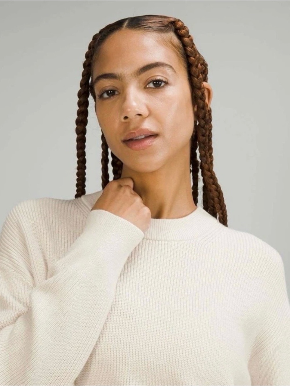 Lululemon Merino Wool Blend Ribbed Crewneck Sweater Size 4 White Opal - Picture 5 of 16